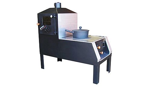 Fogão com forno quadrado, estilo mineiro e detalhes em aço inox